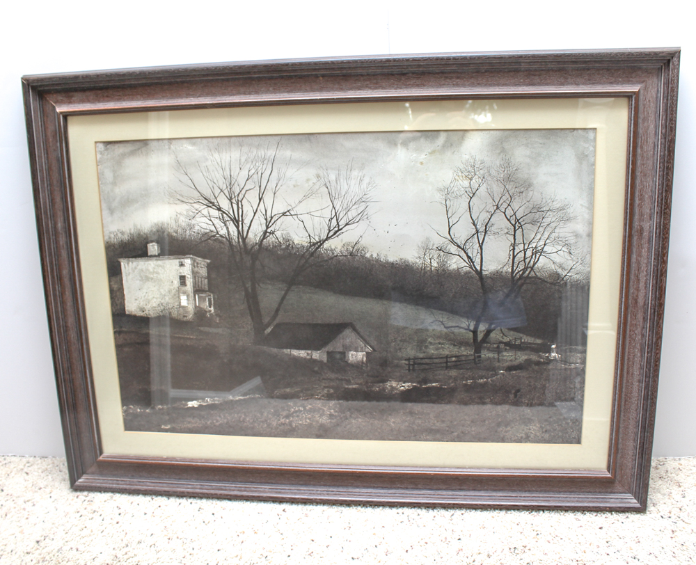 Unsigned Pastoral Landscape Offset Lithograph