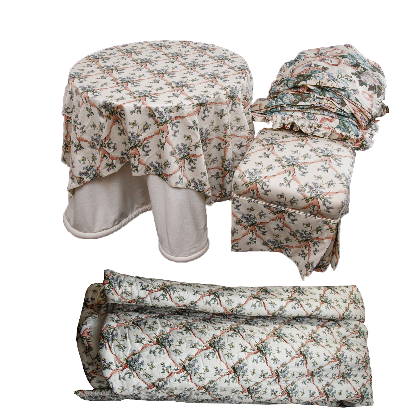 Accent Table with Ottoman and Comforter