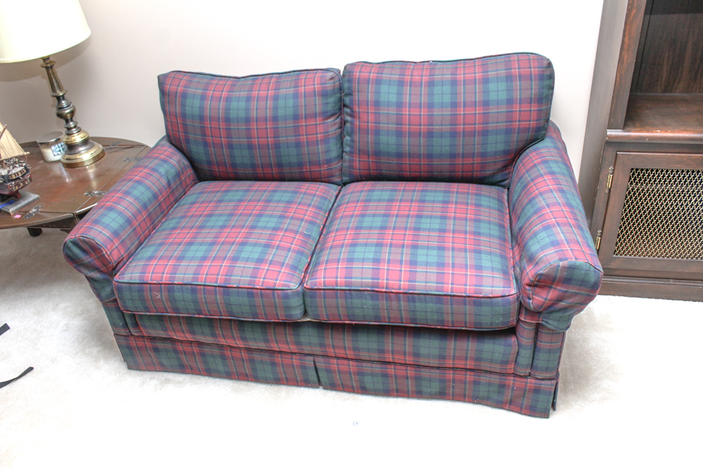 Plaid Upholstered Loveseat by Lane