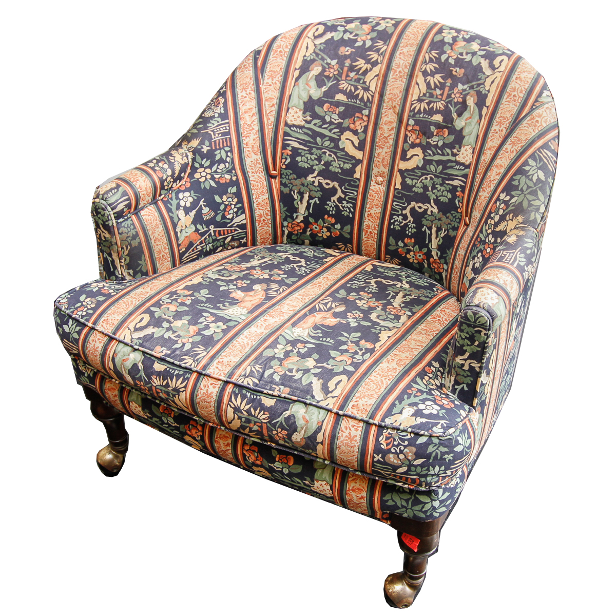 Vintage Barrel Back Chair on Casters