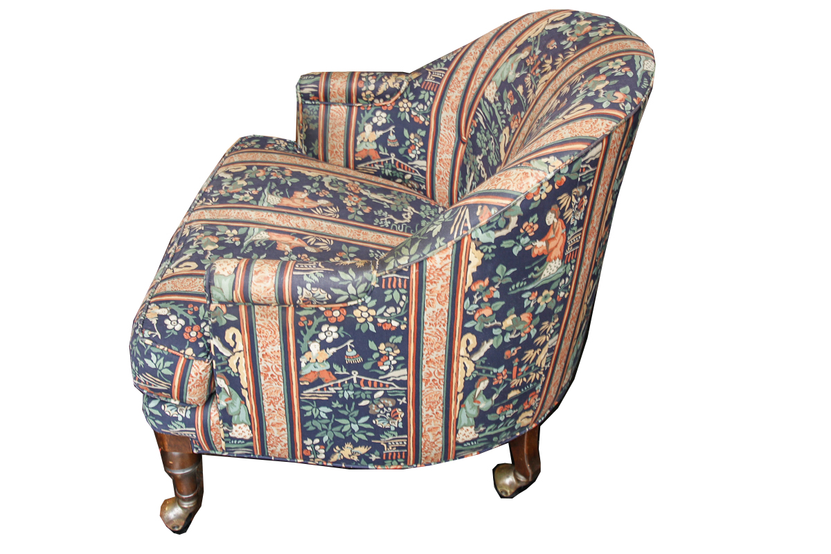 Vintage Barrel Back Chair on Casters