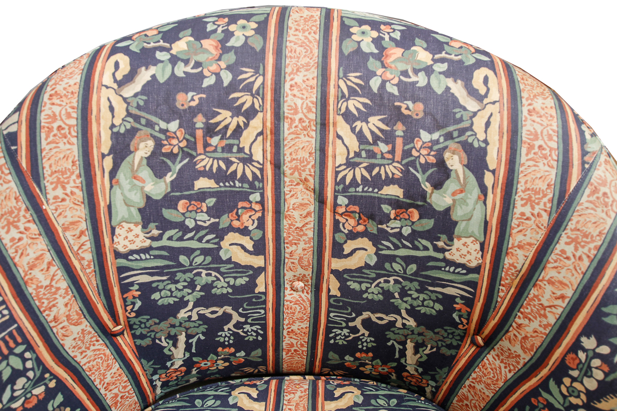 Vintage Barrel Back Chair on Casters