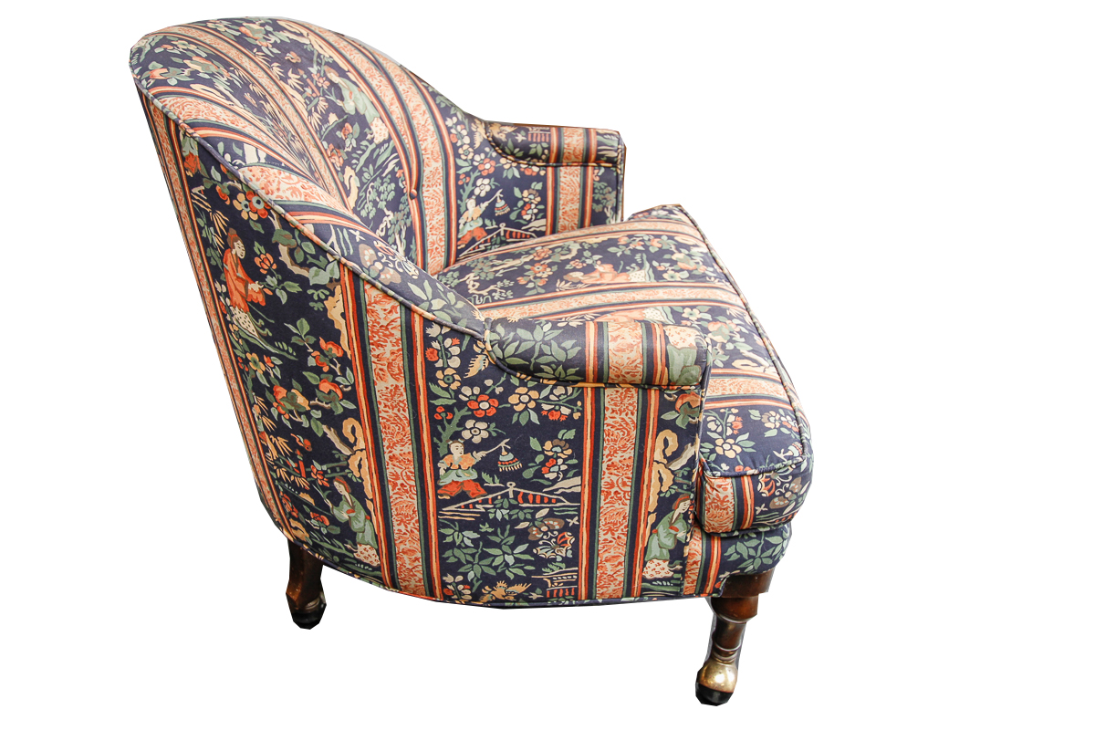 Vintage Barrel Back Chair on Casters