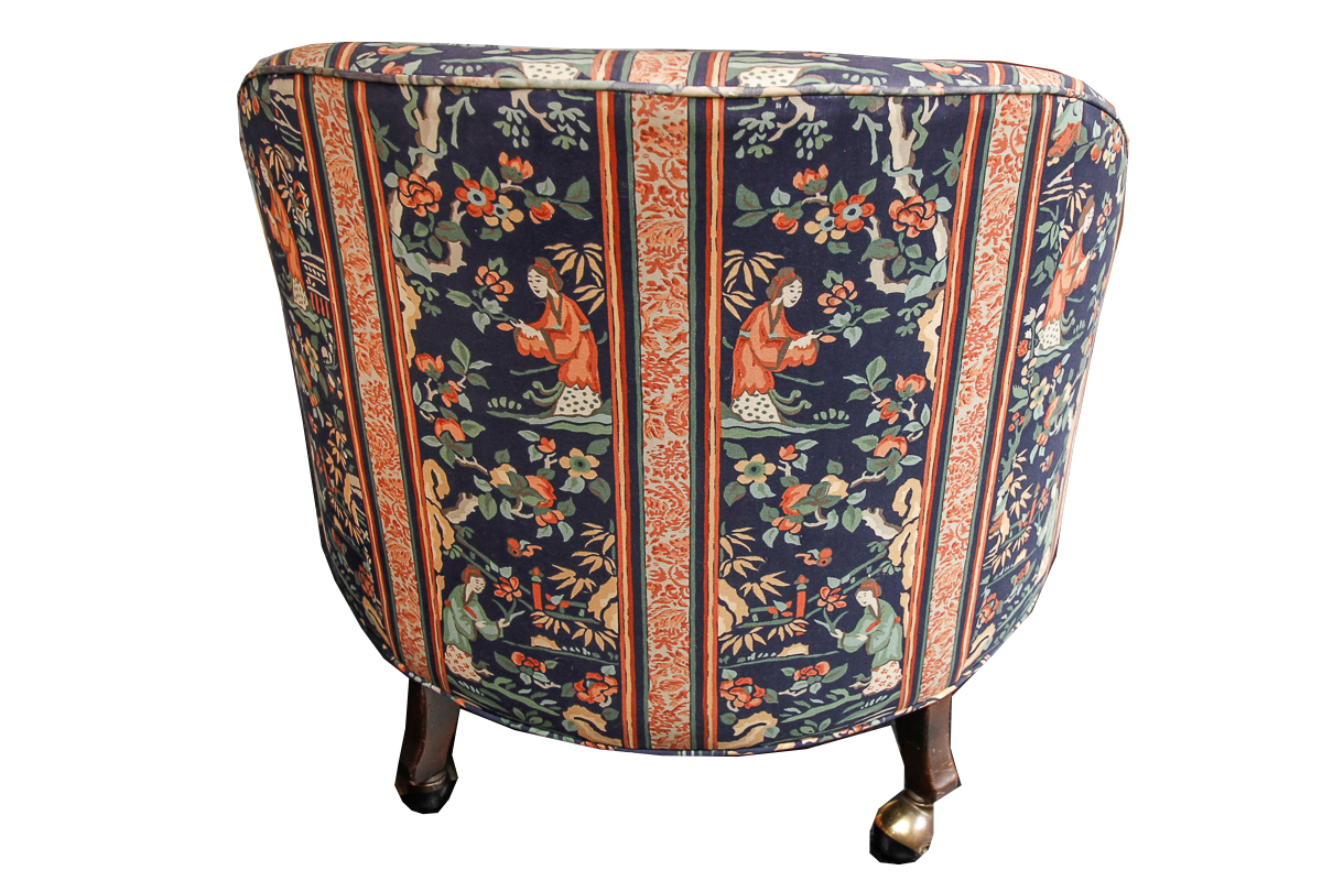 Vintage Barrel Back Chair on Casters