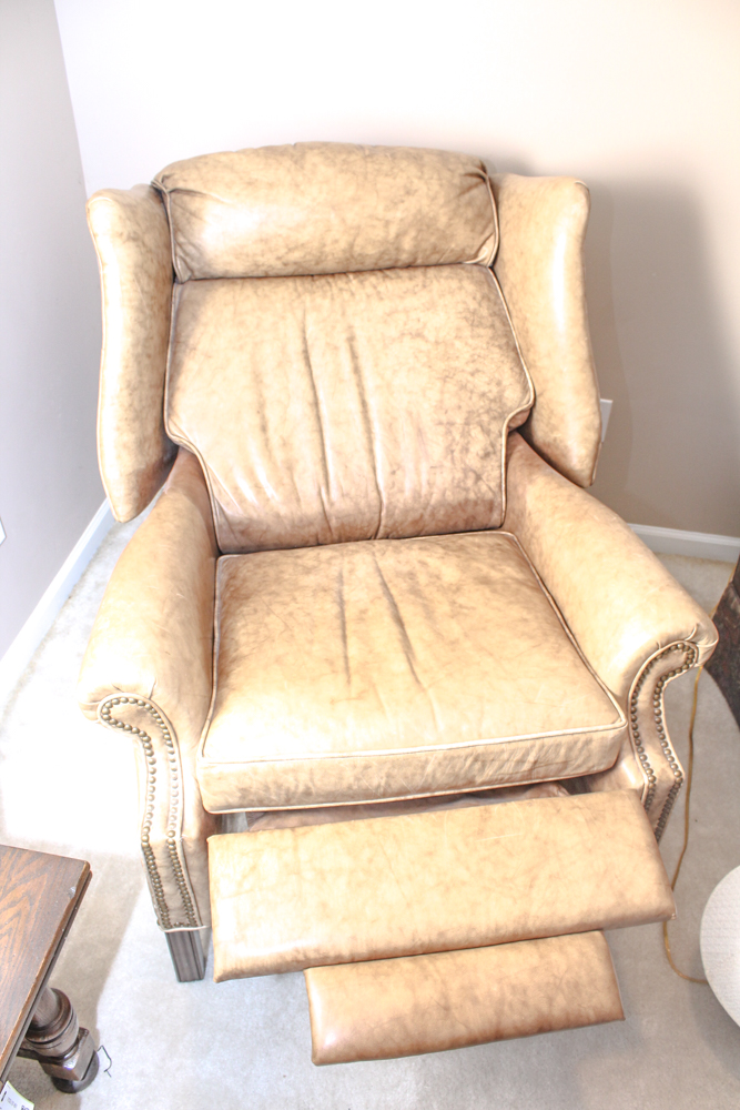 Leather Wing Back Recliner by Old Hickory Tannery