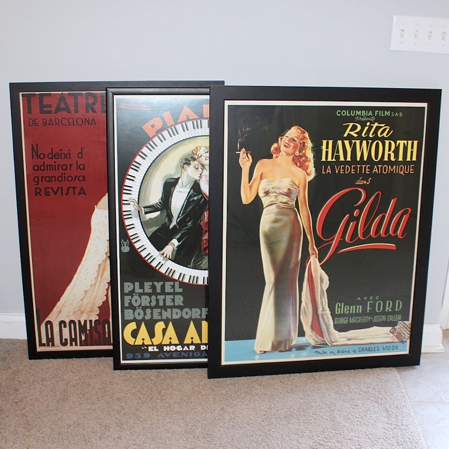 3 Reproduction Theater Posters of the Early 20th Century