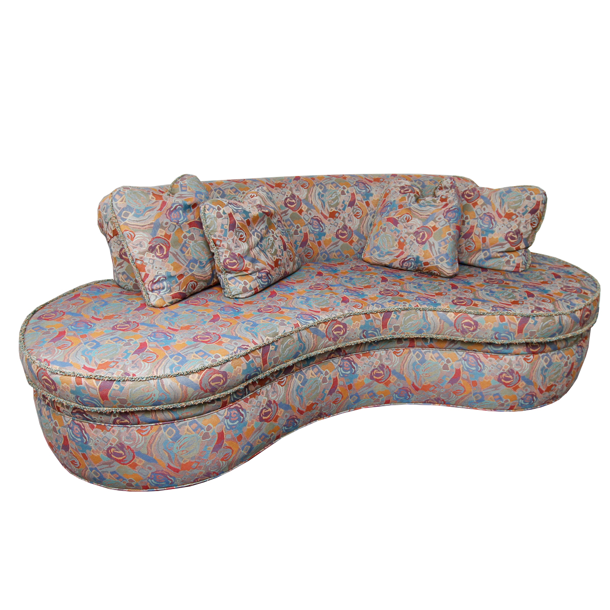 1980s Modern Kidney Shaped Sofa