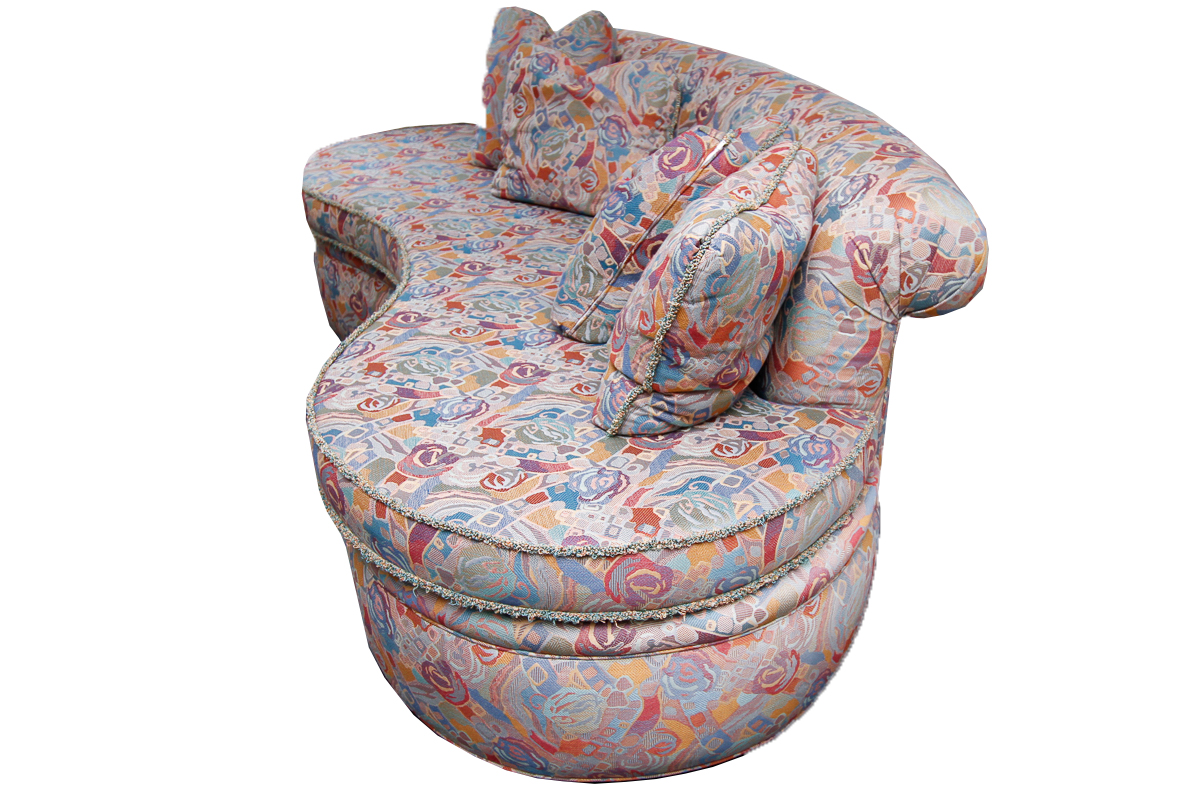1980s Modern Kidney Shaped Sofa