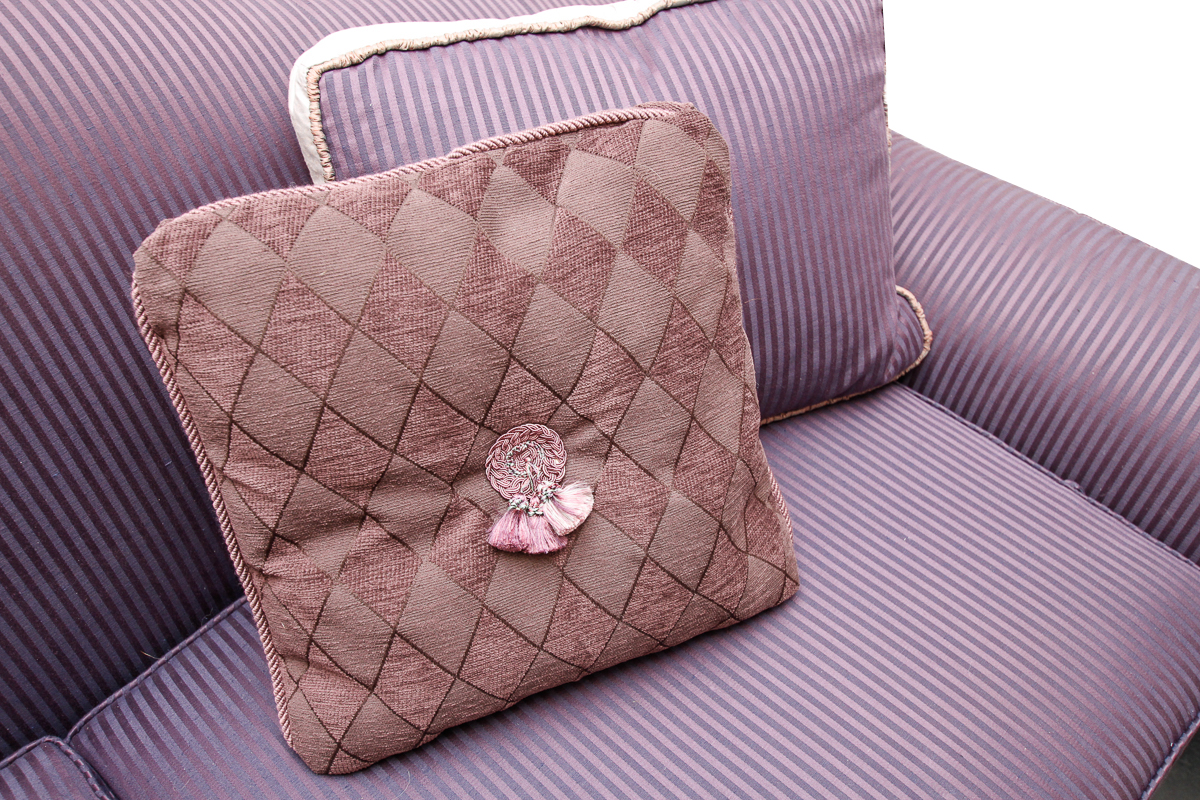 Vintage Purple Camel Back Sofas