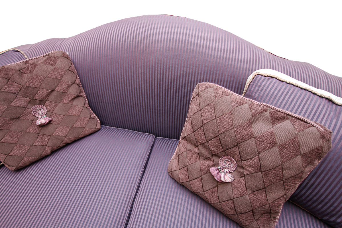 Vintage Purple Camel Back Sofas
