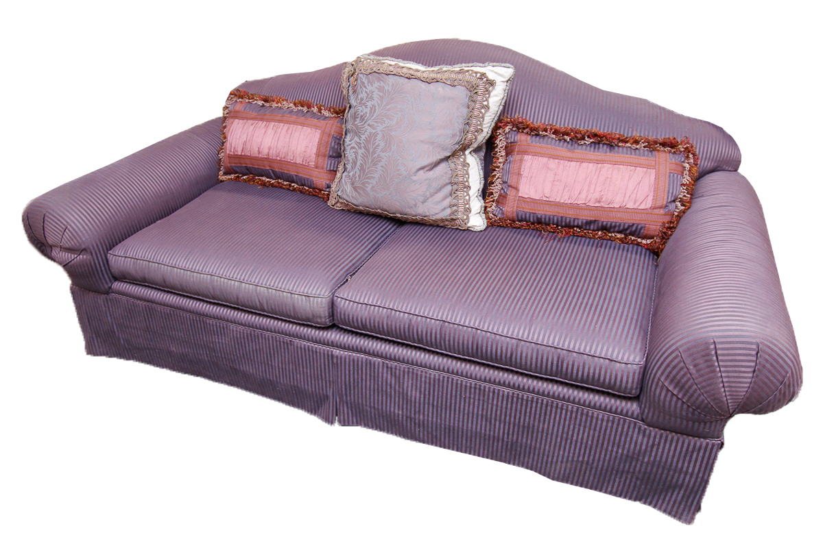 Vintage Purple Camel Back Sofas