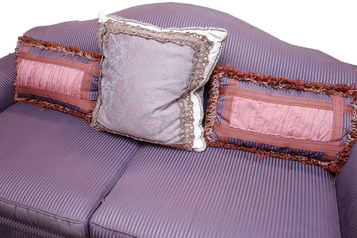 Vintage Purple Camel Back Sofas