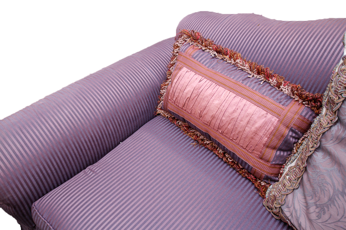 Vintage Purple Camel Back Sofas