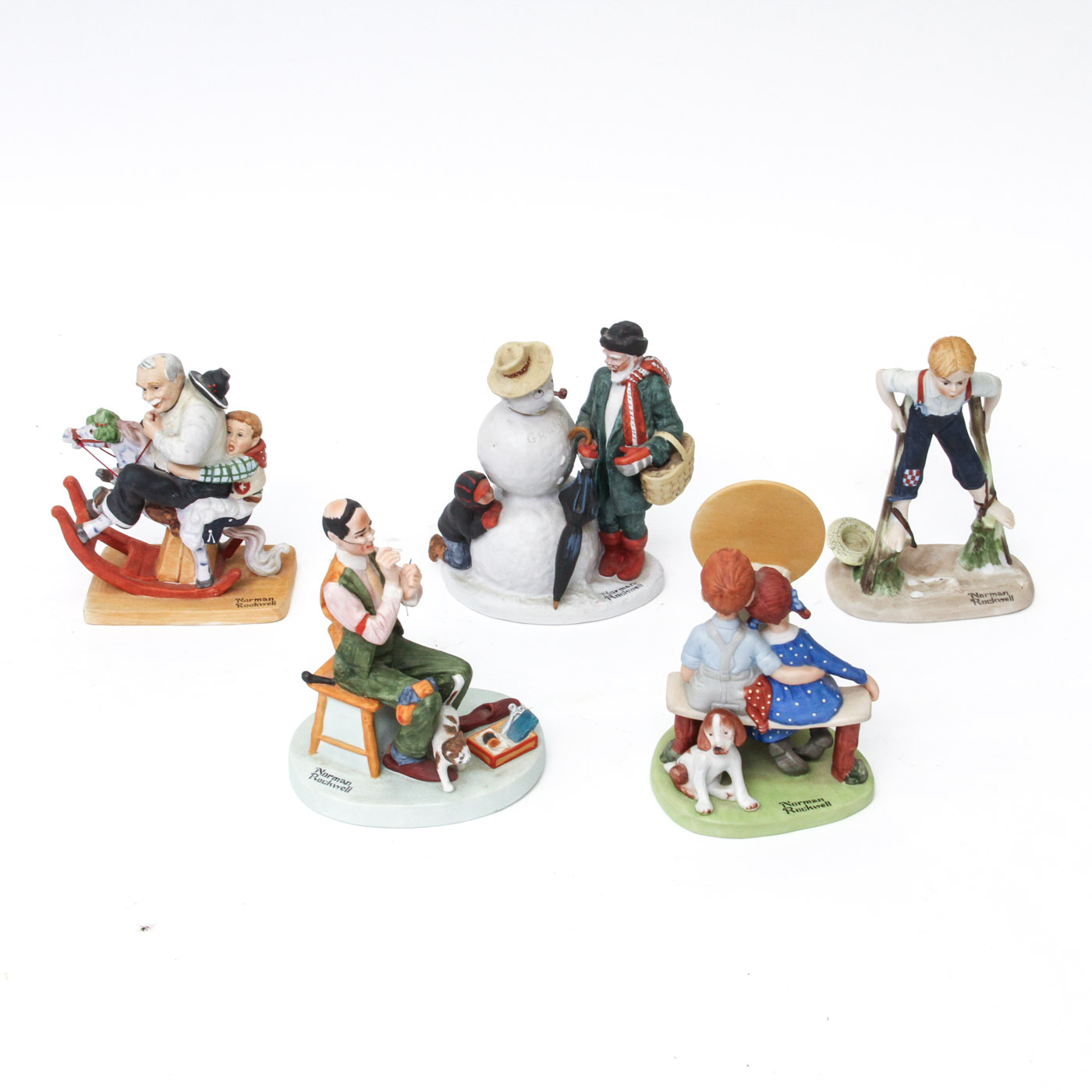 Collection of Norman Rockwell Danbury Mint Porcelain Figurines