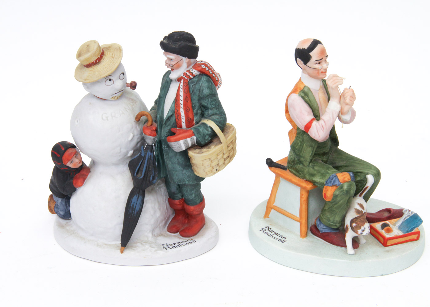 Collection of Norman Rockwell Danbury Mint Porcelain Figurines