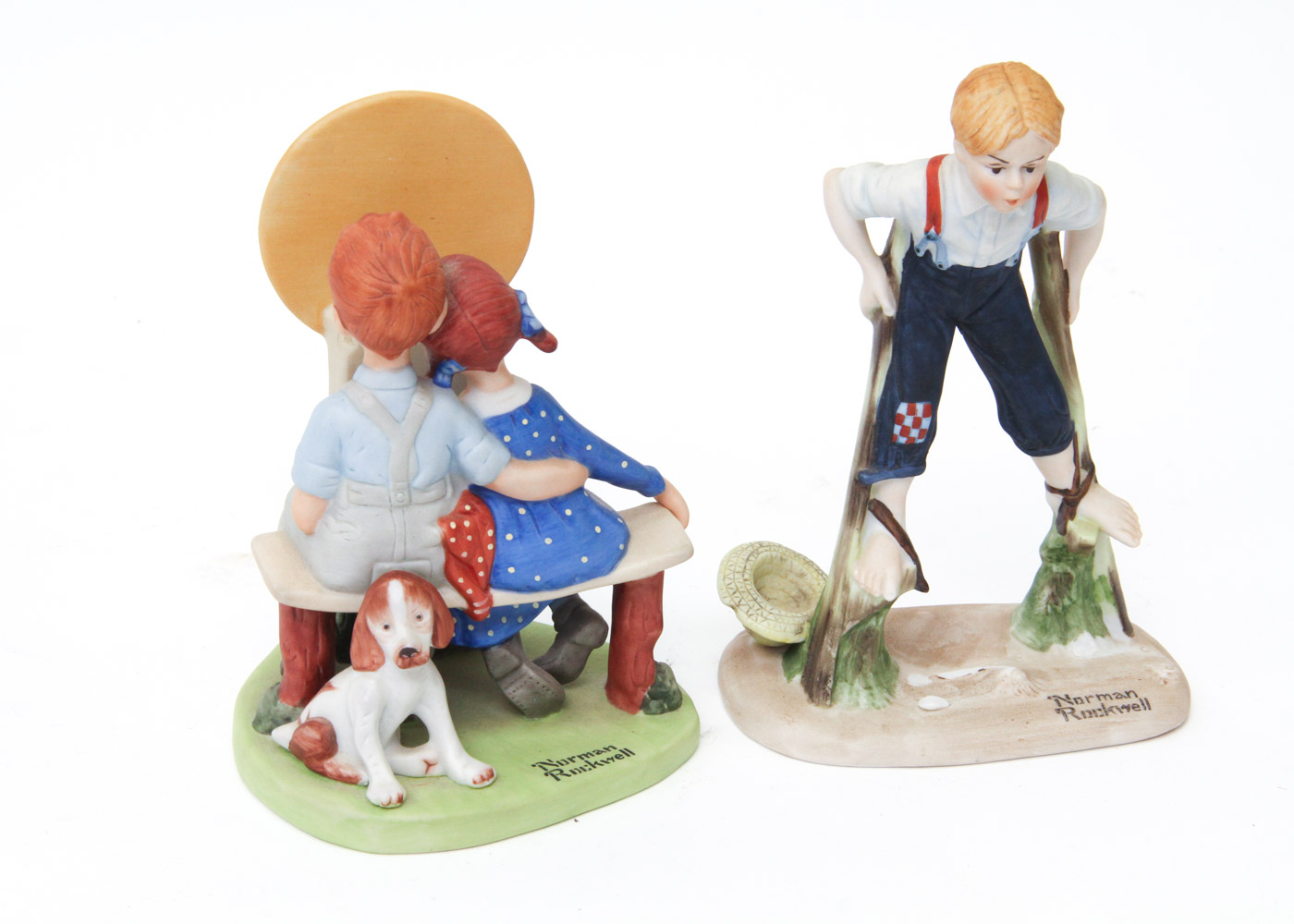 Collection of Norman Rockwell Danbury Mint Porcelain Figurines