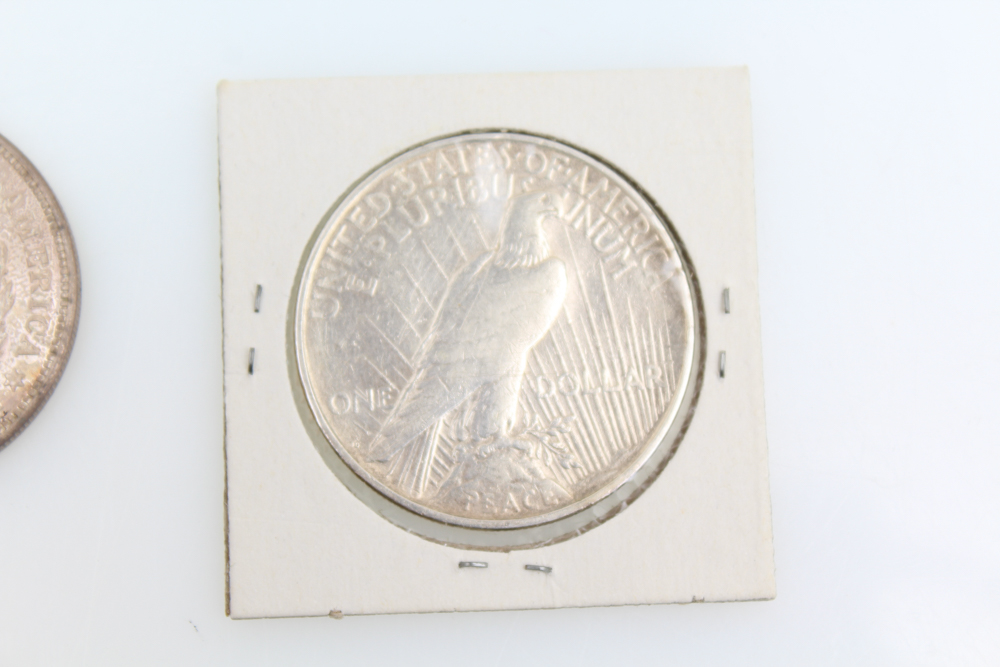 1921 Morgan 1922-D and 1923 Peace Silver Dollars