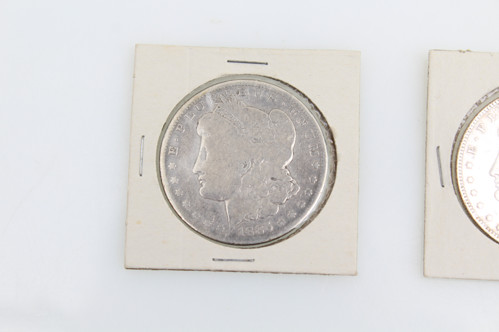 1885-O 1896 and 1921 Morgan Silver Dollars