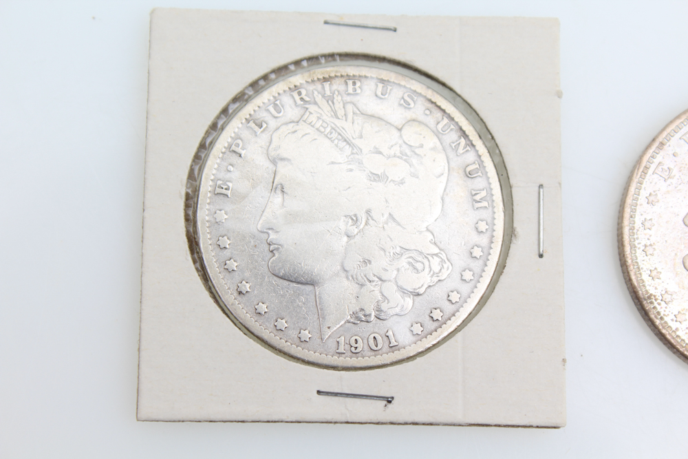 1900-O 1901-O and 1921 Morgan Silver Dollars