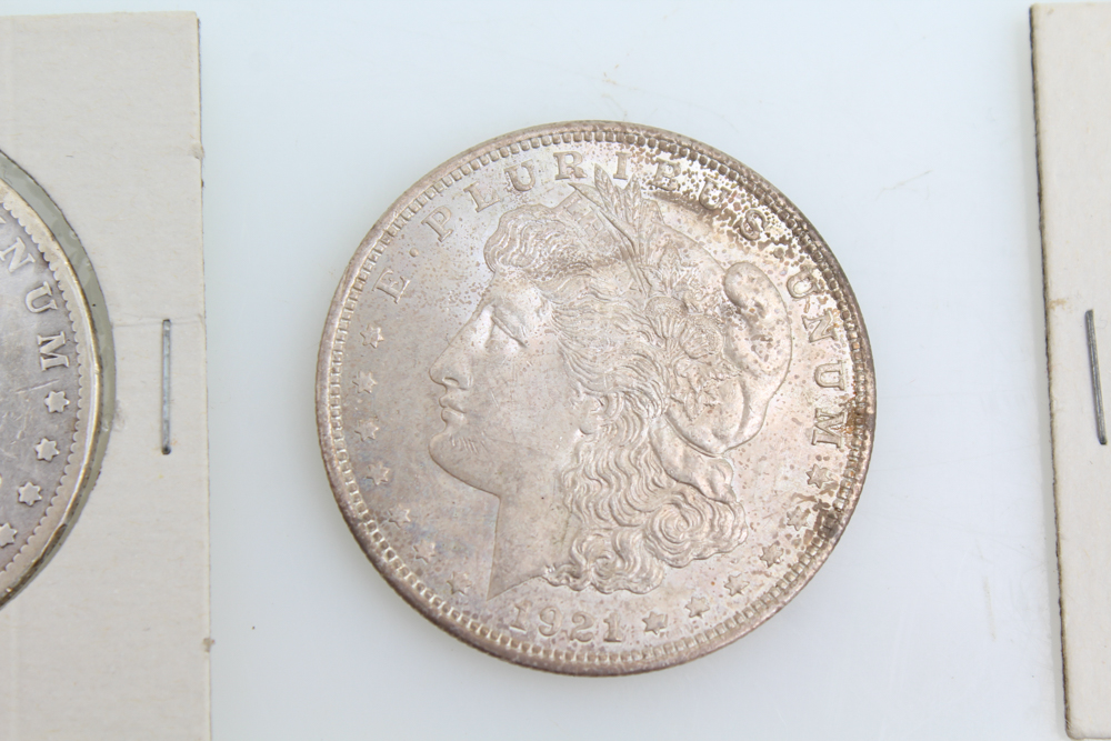 1900-O 1901-O and 1921 Morgan Silver Dollars