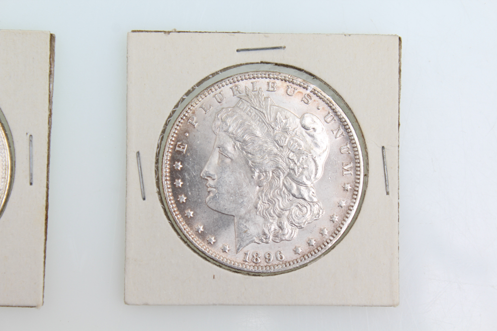 1884-S 1896 and 1921 Morgan Silver Dollars