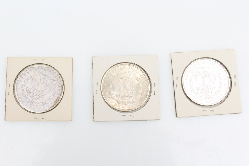 1884-S 1896 and 1921 Morgan Silver Dollars