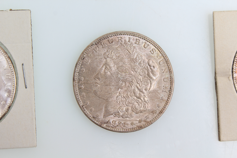 1886 1896 and 1921 Morgan Silver Dollars