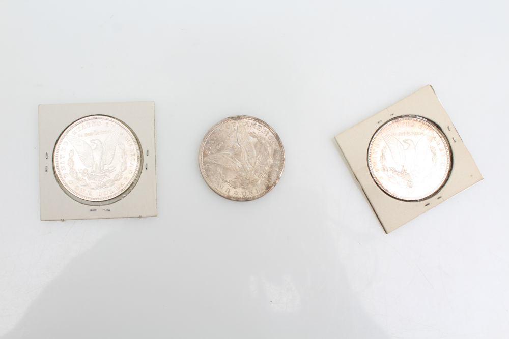 1886 1896 and 1921 Morgan Silver Dollars