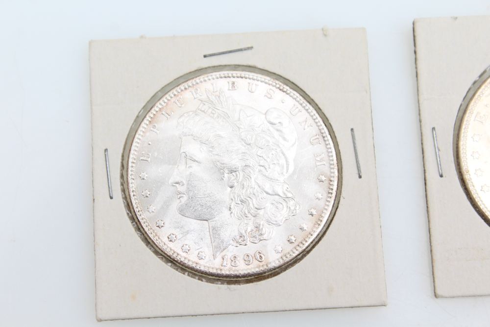 1886 1896 and 1921 Morgan Silver Dollars