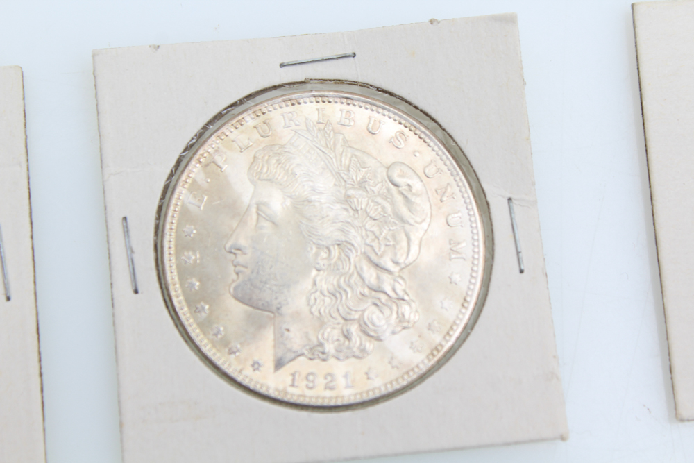1886 1896 and 1921 Morgan Silver Dollars