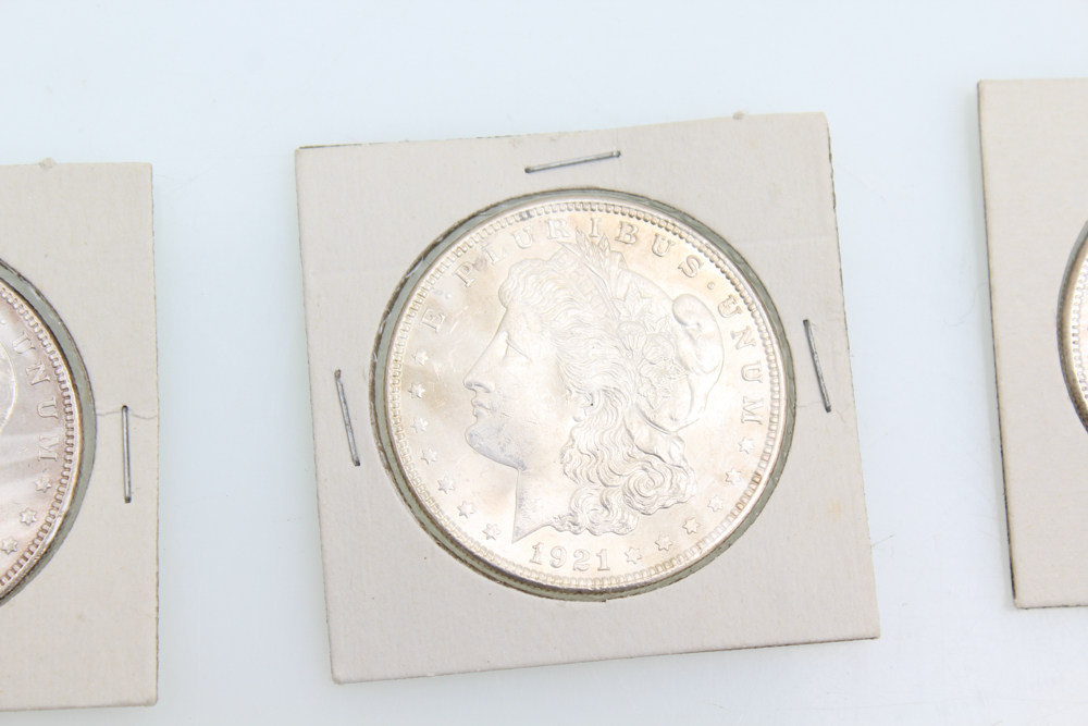 1884 1896 and 1921 Morgan Silver Dollars