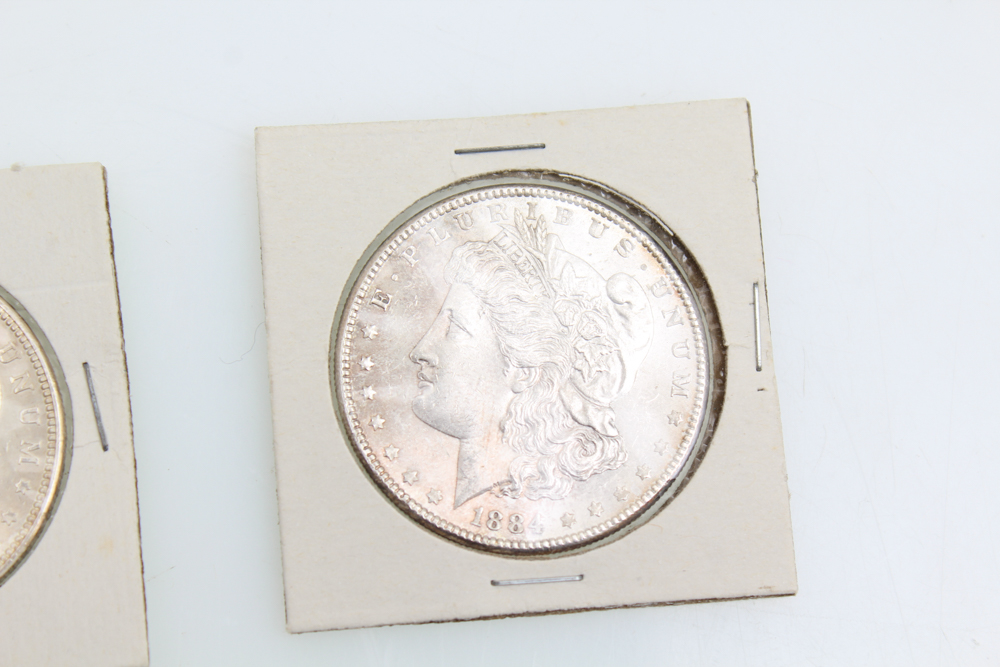 1884 1896 and 1921 Morgan Silver Dollars