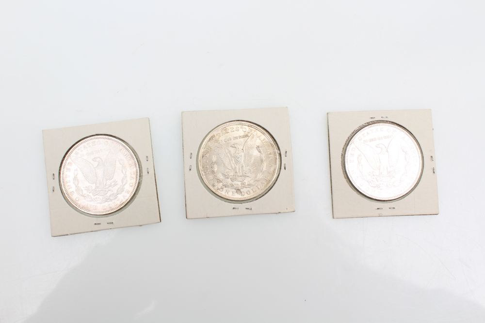1884 1896 and 1921 Morgan Silver Dollars