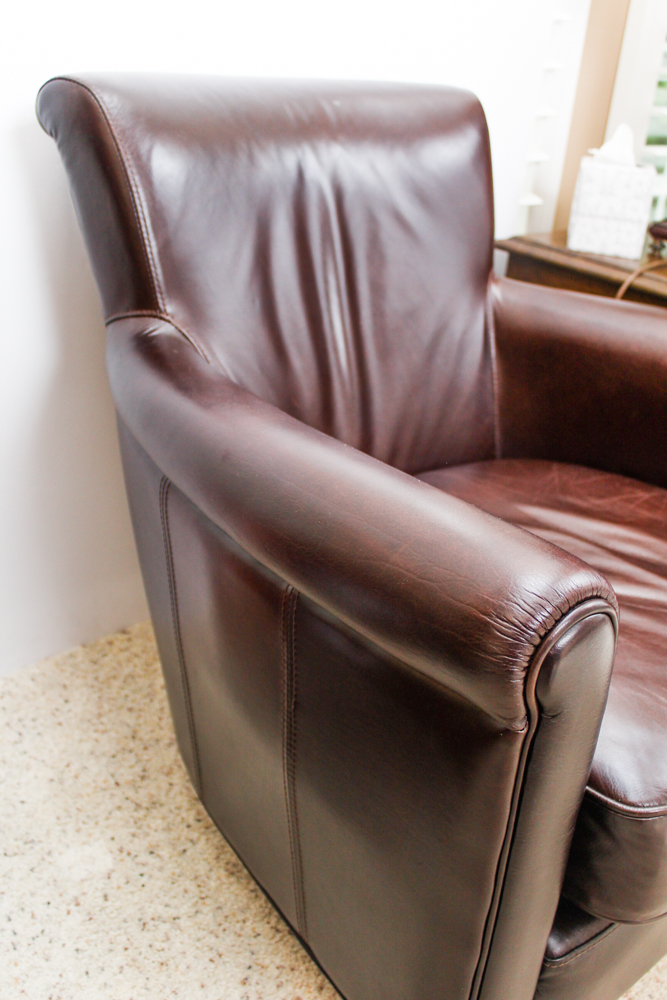 Pottery Barn "Irving" Leather Arm Chair