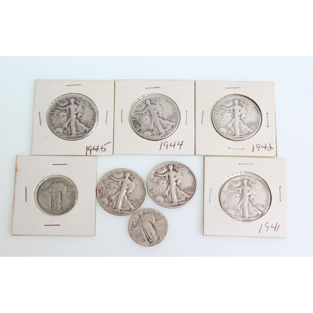 Walking Liberty Half Dollars and Standing Liberty Quarters