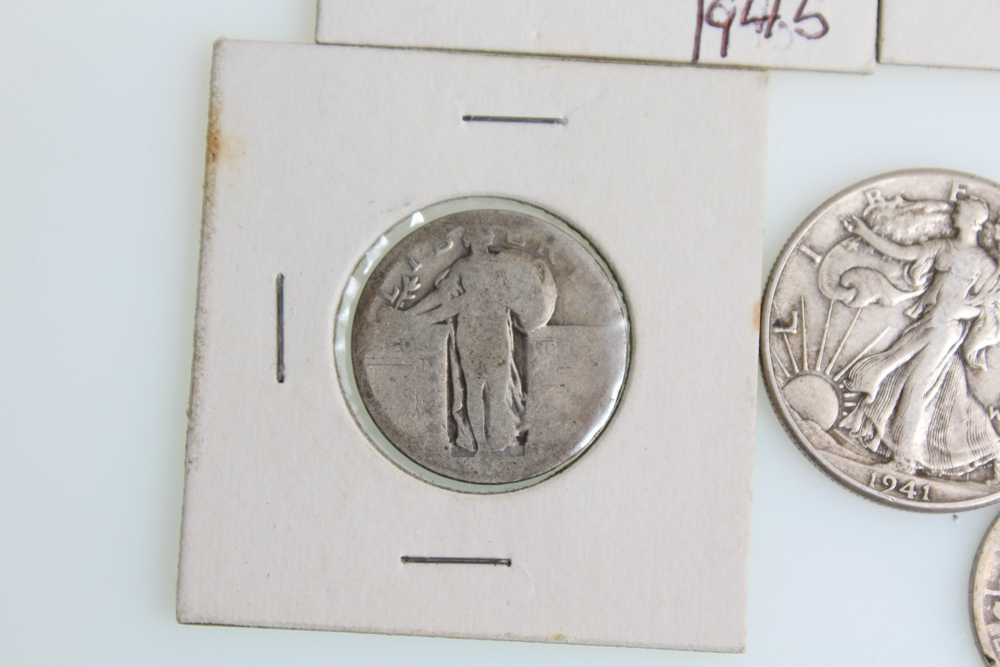 Walking Liberty Half Dollars and Standing Liberty Quarters