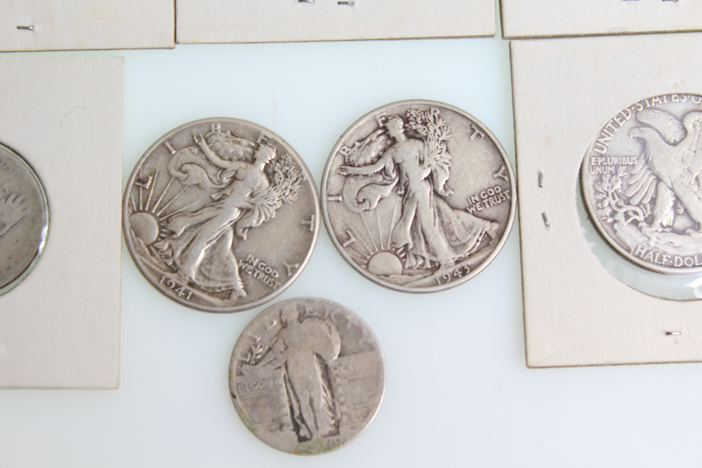 Walking Liberty Half Dollars and Standing Liberty Quarters