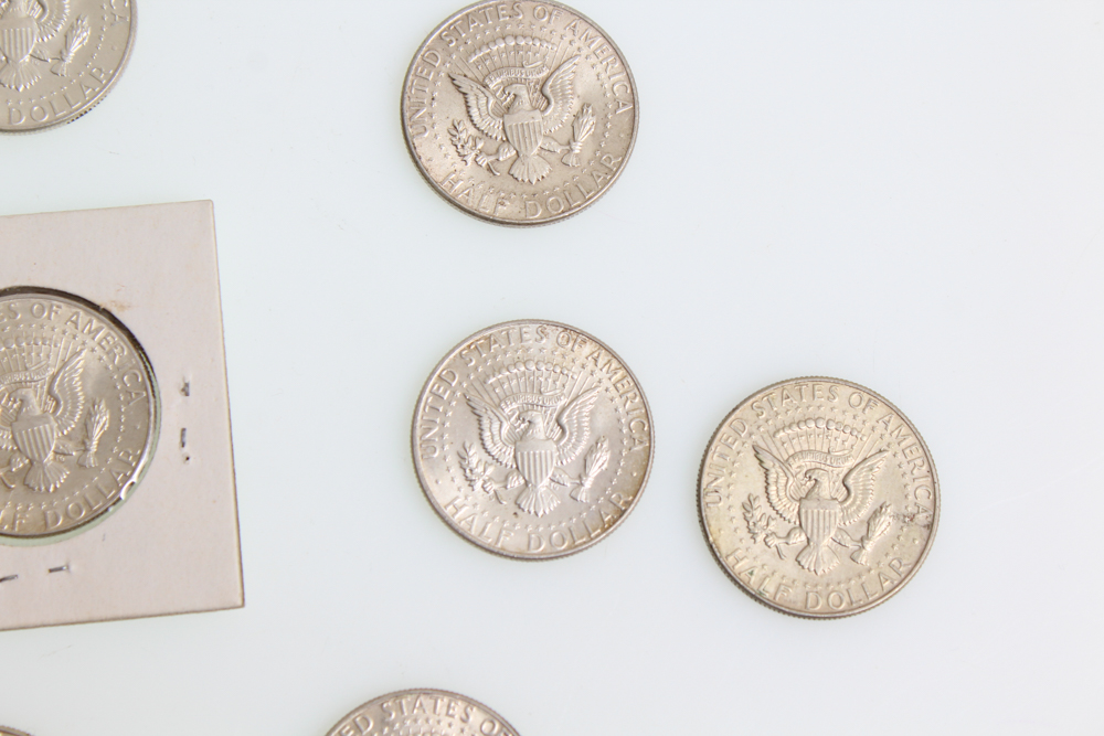 Sixteen 1964 Kennedy Half Dollars