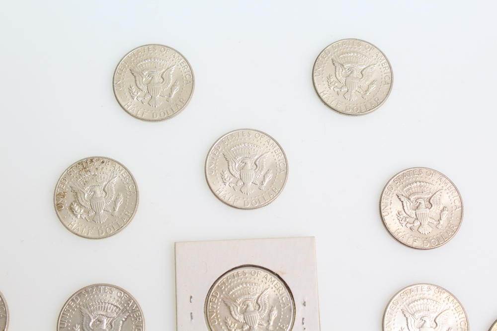 Sixteen 1964 Kennedy Half Dollars