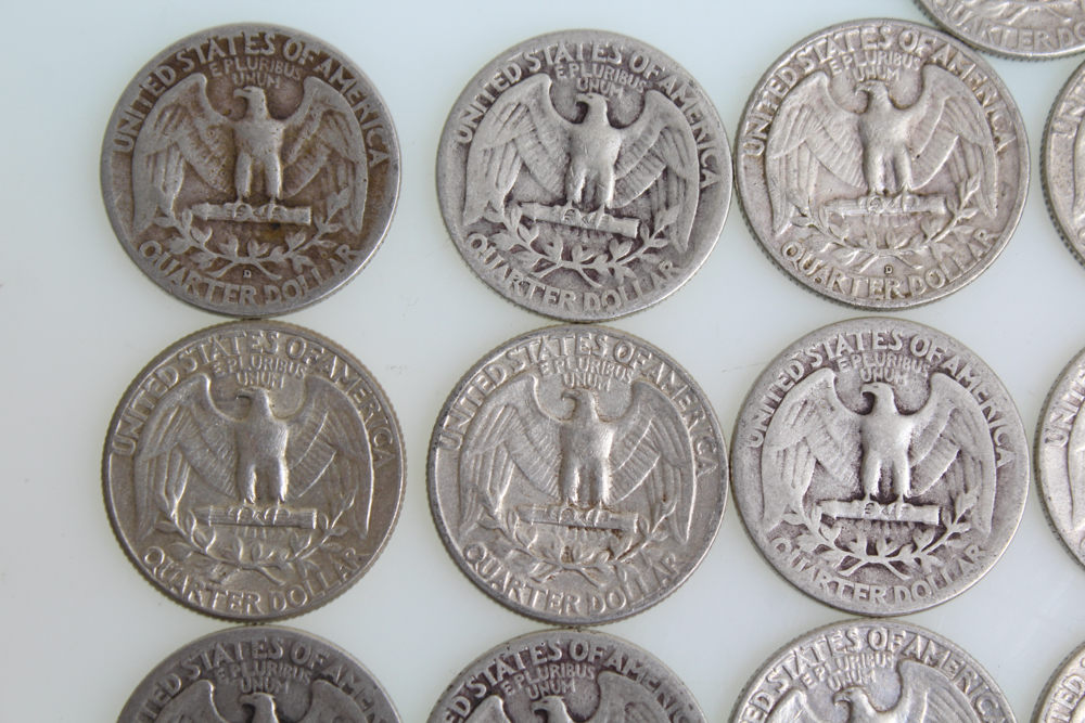Thirty-One Washington Silver Quarters