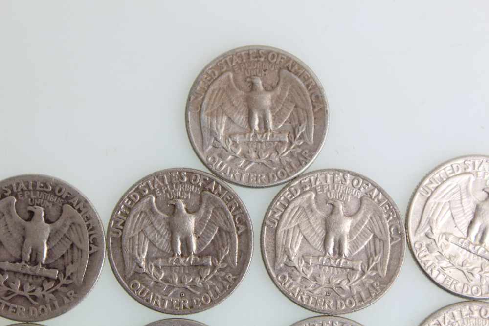 Thirty-One Washington Silver Quarters