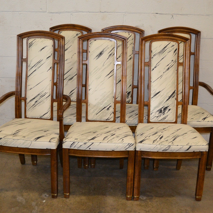 A Set of Six Modern Upholstered Dining Room Chairs