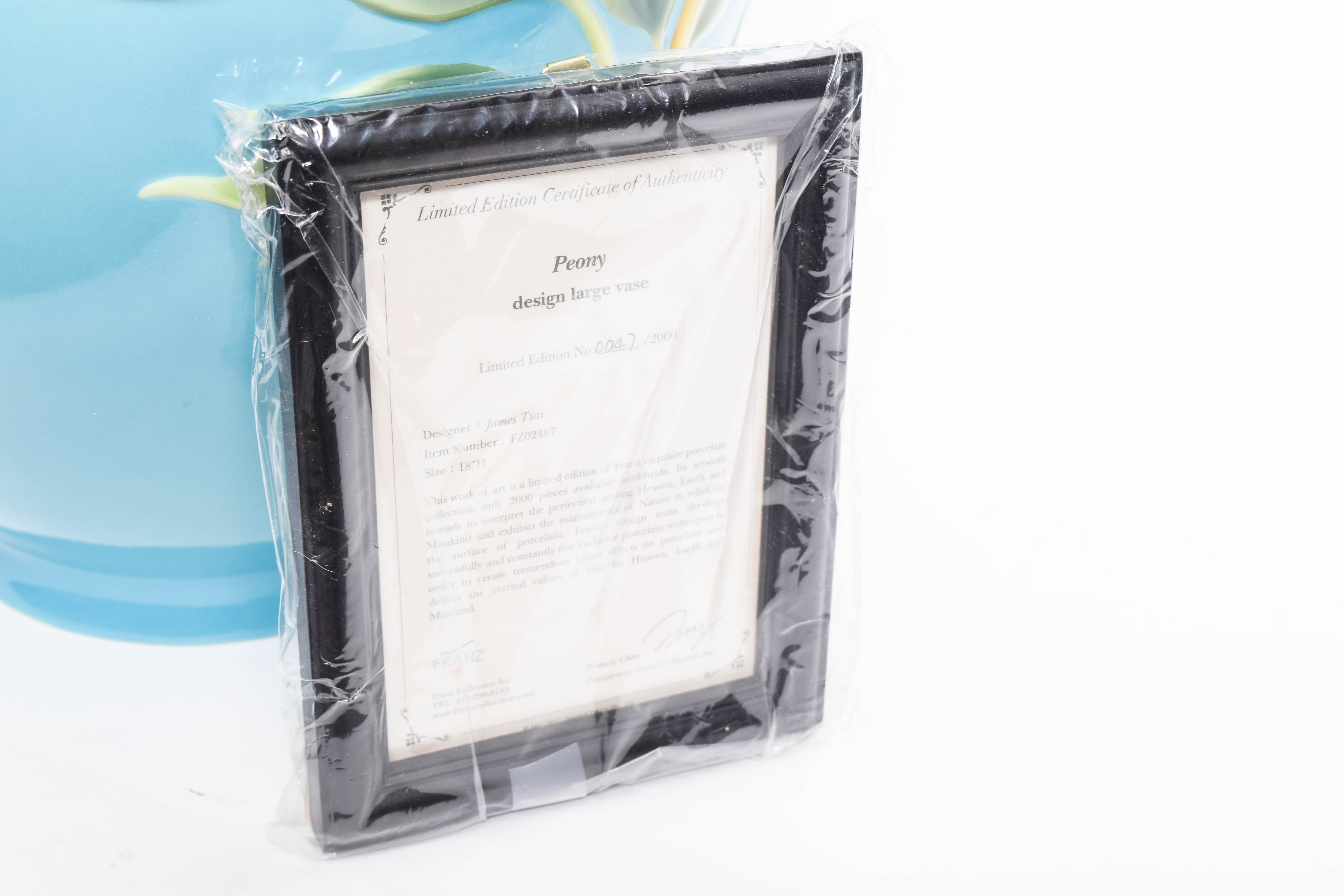 Franz Porcelain Collection Limited Edition "Peony" Vase