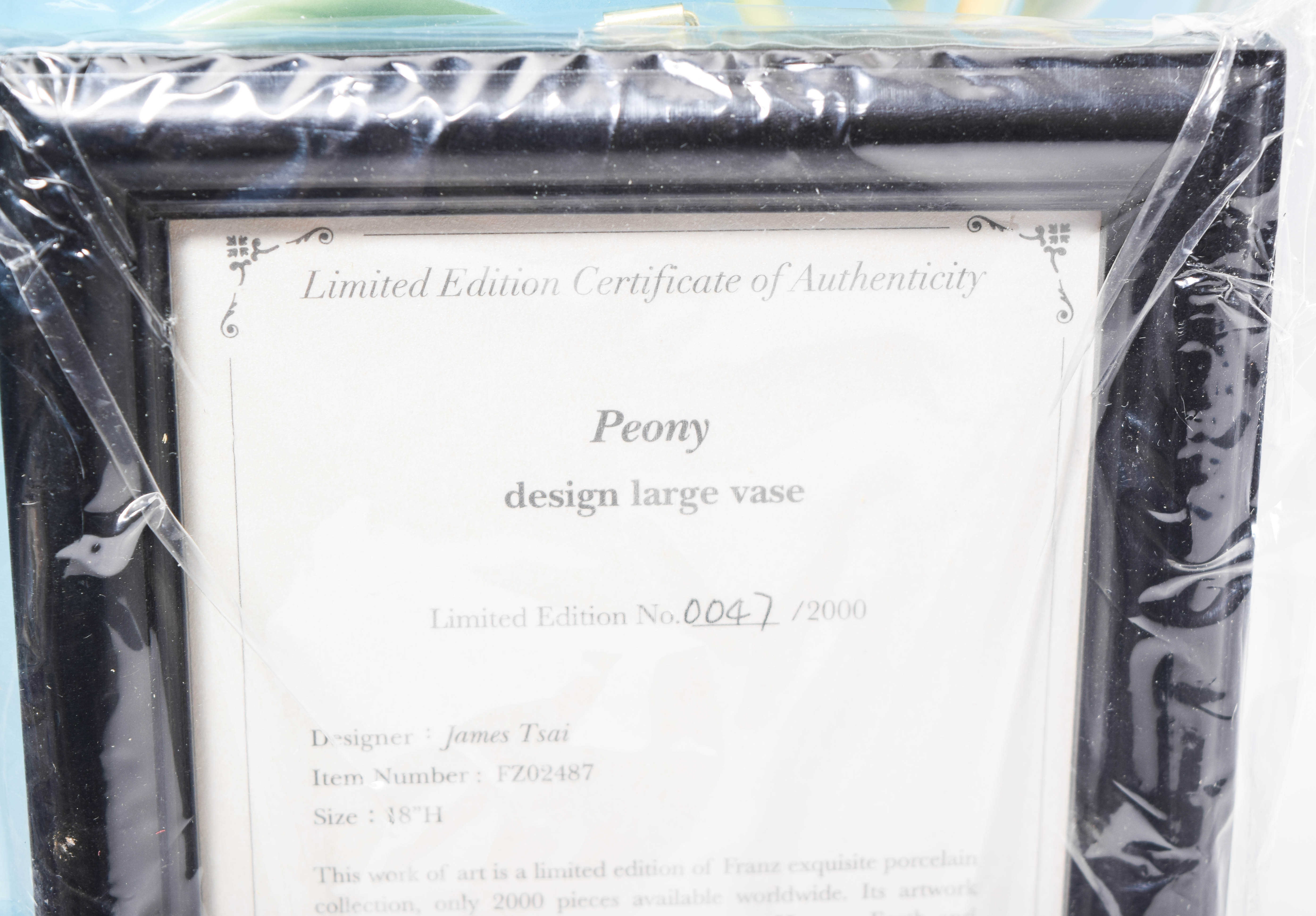 Franz Porcelain Collection Limited Edition "Peony" Vase