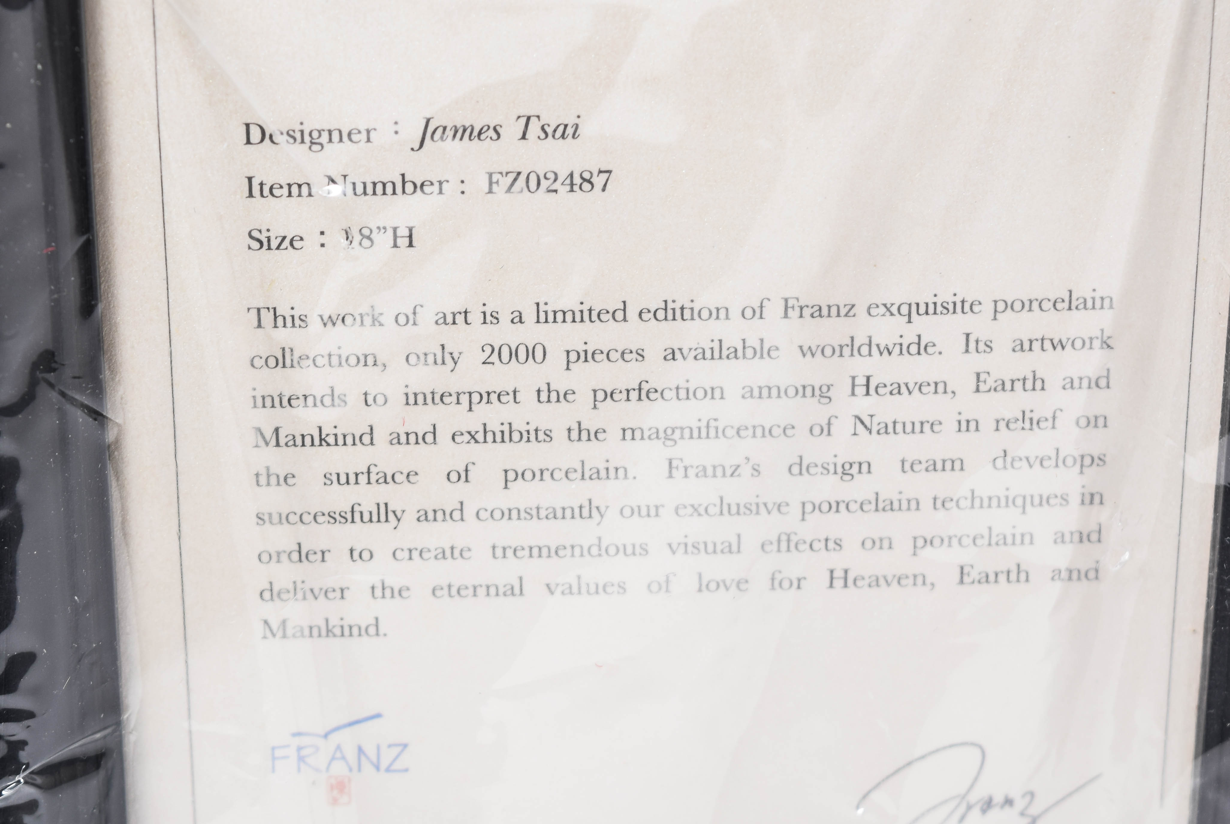 Franz Porcelain Collection Limited Edition "Peony" Vase