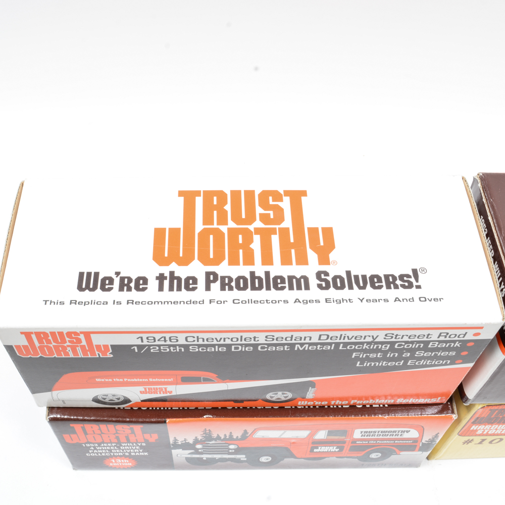 Trust Worthy Die-Cast Metal Model Car Coin Bank Collection