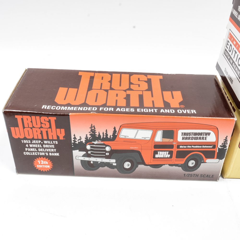 Trust Worthy Die-Cast Metal Model Car Coin Bank Collection