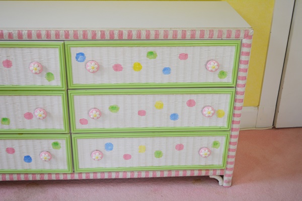 Painted Wicker Front Dresser and Wall Mirror by Lea-The Bedroom People