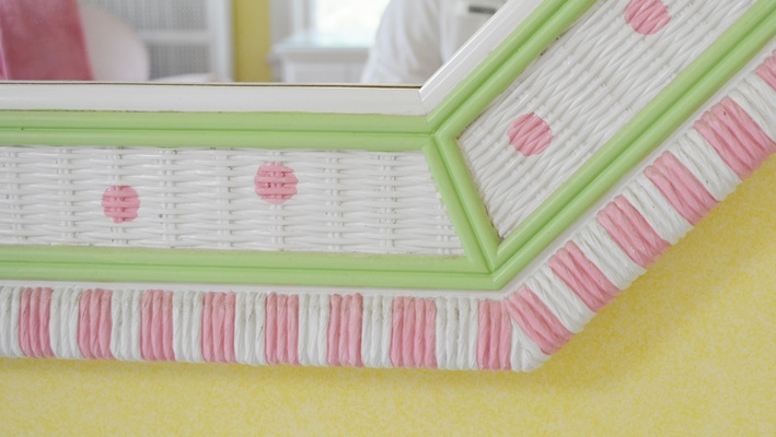 Painted Wicker Front Dresser and Wall Mirror by Lea-The Bedroom People