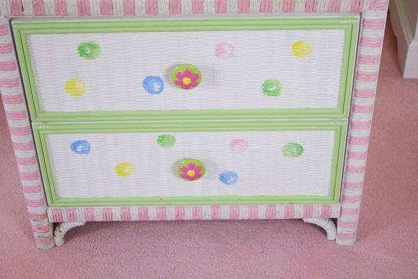 Painted Wicker Front Dresser and End Table by Lea-The Bedroom People